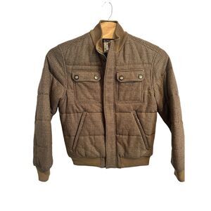 Triple Five Soul Coat ‎ Wool Bomber Insulated Brown Men's Large Jacket